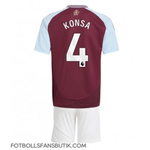 Aston Villa Ezri Konsa #4 Replika Hemmatröja Barn 2024-25 Kortärmad (+ Korta byxor)